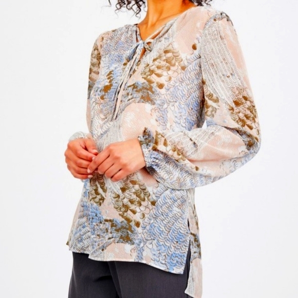 Philosophy Keyhole Tie Blouse Size medium - Picture 1 of 6